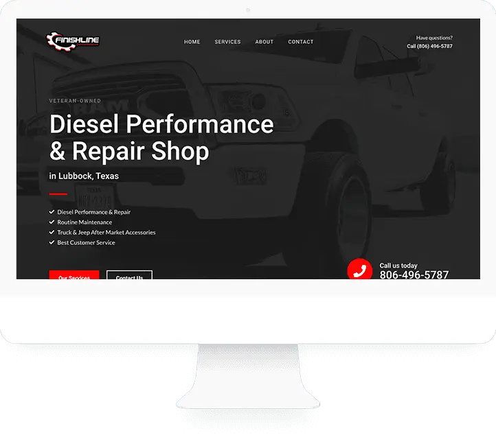 Finish Line Performance website design by Aaron Myers Design