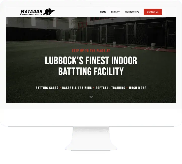 Matador Performance Center website design by Aaron Myers Design